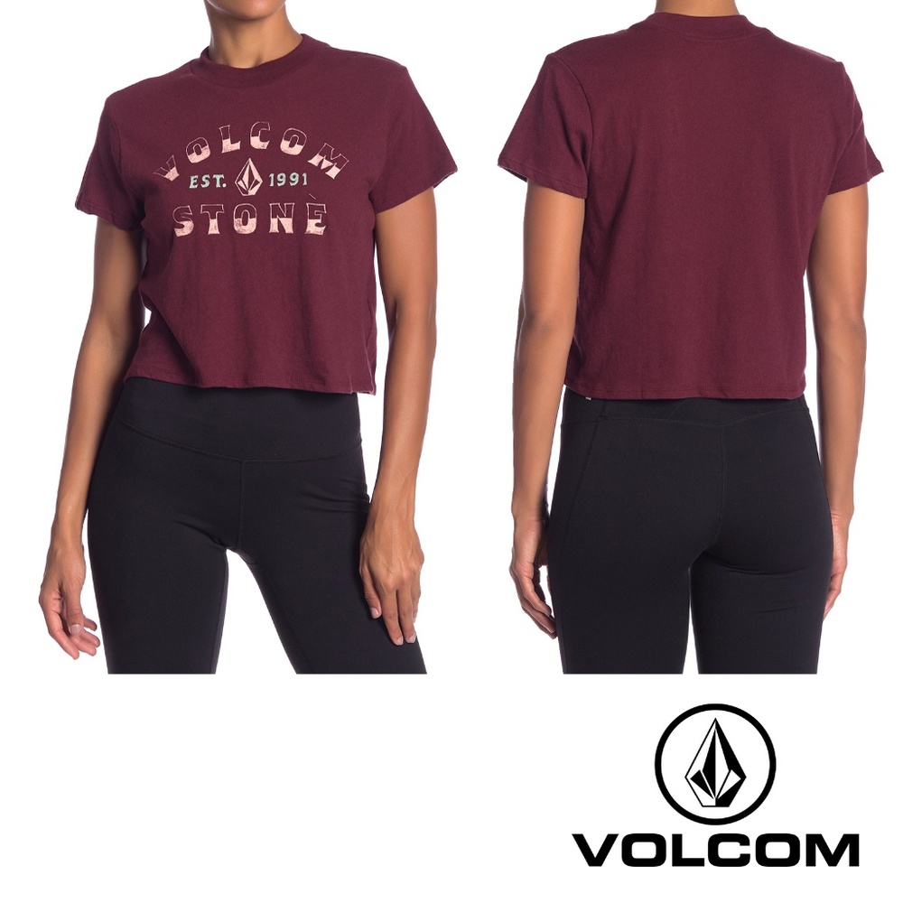 Volcom Stone City T-Shirt - Burgundy Sz S- NWT